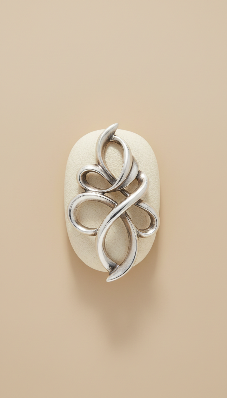 Silver Sculptural Pendant Necklace