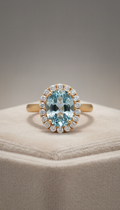 Celeste blue sapphire statement ring