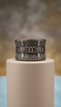 Graphite Veil pavé cocktail ring