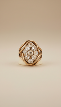 Bronze Crystal Orbit Cocktail Ring