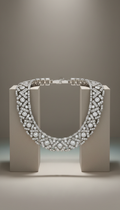 Platinum and diamond collar necklace